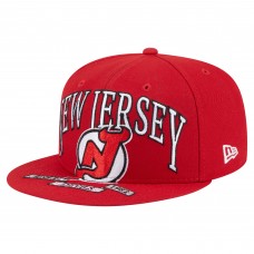 Бейсболка New Jersey Devils New Era Red Oversized Vintage Arch 59Fifty