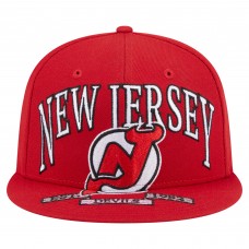 Бейсболка New Jersey Devils New Era Red Oversized Vintage Arch 59Fifty