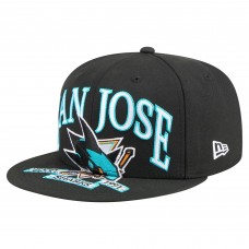 Бейсболка San Jose Sharks New Era Black Oversized Vintage Arch 59Fifty