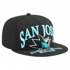 Бейсболка San Jose Sharks New Era Black Oversized Vintage Arch 59Fifty