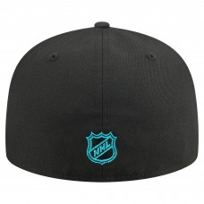 Бейсболка San Jose Sharks New Era Black Oversized Vintage Arch 59Fifty