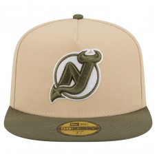 Бейсболка New Jersey Devils New Era Tan/Olive Color Pack Two-Tone 59FIFTY A-Frame