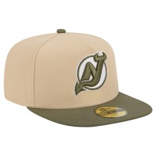 Бейсболка New Jersey Devils New Era Tan/Olive Color Pack Two-Tone 59FIFTY A-Frame