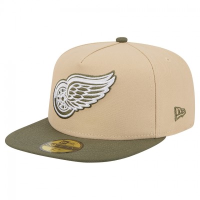 Бейсболка Detroit Red Wings New Era Tan/Olive Color Pack Two-Tone 59FIFTY A-Frame