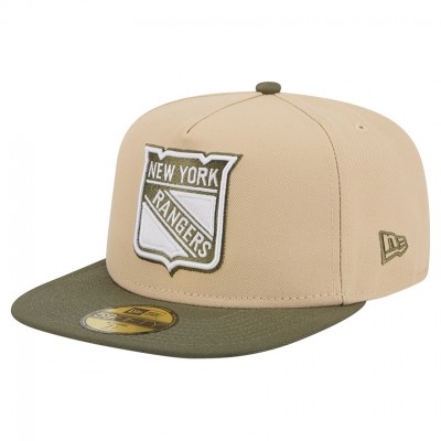 Бейсболка New York Rangers New Era Tan/Olive Color Pack Two-Tone 59FIFTY A-Frame