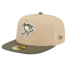 Бейсболка Pittsburgh Penguins New Era Tan/Olive Color Pack Two-Tone 59FIFTY A-Frame