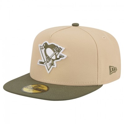 Бейсболка Pittsburgh Penguins New Era Tan/Olive Color Pack Two-Tone 59FIFTY A-Frame