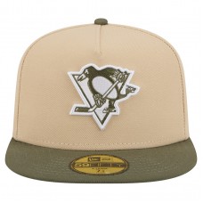 Бейсболка Pittsburgh Penguins New Era Tan/Olive Color Pack Two-Tone 59FIFTY A-Frame