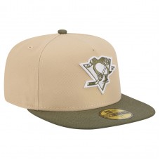 Бейсболка Pittsburgh Penguins New Era Tan/Olive Color Pack Two-Tone 59FIFTY A-Frame