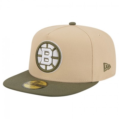 Бейсболка Boston Bruins New Era Tan/Olive Color Pack Two-Tone 59FIFTY A-Frame