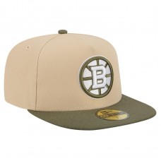Бейсболка Boston Bruins New Era Tan/Olive Color Pack Two-Tone 59FIFTY A-Frame