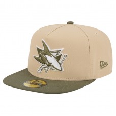 Бейсболка San Jose Sharks New Era Tan/Olive Color Pack Two-Tone 59FIFTY A-Frame