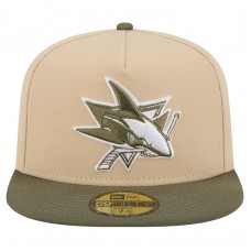 Бейсболка San Jose Sharks New Era Tan/Olive Color Pack Two-Tone 59FIFTY A-Frame