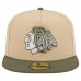 Бейсболка Chicago Blackhawks New Era Tan/Olive Color Pack Two-Tone 59FIFTY A-Frame