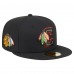 Бейсболка Chicago Blackhawks New Era Black Deceptor 59FIFTY