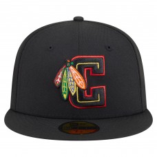 Бейсболка Chicago Blackhawks New Era Black Deceptor 59FIFTY