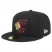 Бейсболка Chicago Blackhawks New Era Black Deceptor 59FIFTY