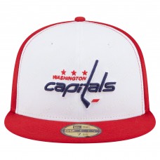 Бейсболка Washington Capitals New Era White/Red Repeat Two-Tone 59FIFTY