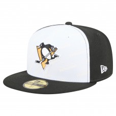Бейсболка Pittsburgh Penguins New Era White/Black Repeat Two-Tone 59FIFTY