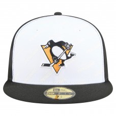 Бейсболка Pittsburgh Penguins New Era White/Black Repeat Two-Tone 59FIFTY