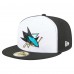 Бейсболка San Jose Sharks New Era White/Black Repeat Two-Tone 59FIFTY