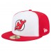 Бейсболка New Jersey Devils New Era White/Red Repeat Two-Tone 59FIFTY