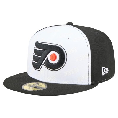 Бейсболка Philadelphia Flyers New Era White/Black Repeat Two-Tone 59FIFTY