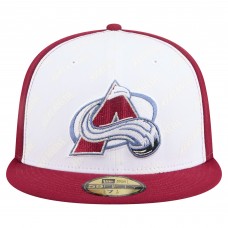 Бейсболка Colorado Avalanche New Era White/Burgundy Repeat Two-Tone 59FIFTY