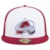 Бейсболка Colorado Avalanche New Era White/Burgundy Repeat Two-Tone 59FIFTY