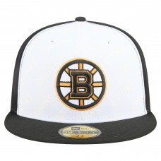 Бейсболка Boston Bruins New Era White/Black Repeat Two-Tone 59FIFTY