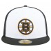 Бейсболка Boston Bruins New Era White/Black Repeat Two-Tone 59FIFTY