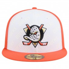 Бейсболка Anaheim Ducks New Era White/Orange Repeat Two-Tone 59FIFTY