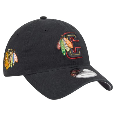 Бейсболка Chicago Blackhawks New Era Black Deceptor 9TWENTY