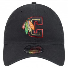Бейсболка Chicago Blackhawks New Era Black Deceptor 9TWENTY