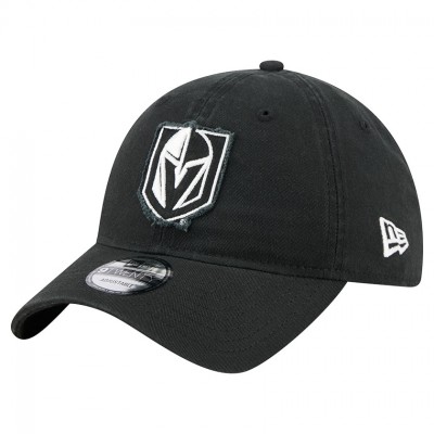 Бейсболка Vegas Golden Knights New Era Black Stamp Fabric Applique 9TWENTY