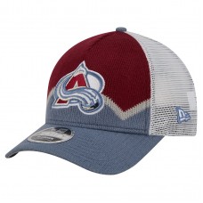 Бейсболка Colorado Avalanche New Era Silver/Burgundy Hockey Sock 9FORTY A-Frame M-Crown