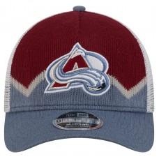 Бейсболка Colorado Avalanche New Era Silver/Burgundy Hockey Sock 9FORTY A-Frame M-Crown