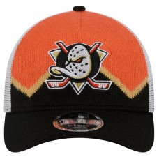 Бейсболка Anaheim Ducks New Era Black/Orange Hockey Sock 9FORTY A-Frame M-Crown