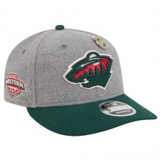Бейсболка Minnesota Wild New Era Gray/Green Wool Pin Low Profile 9FIFTY Snapback