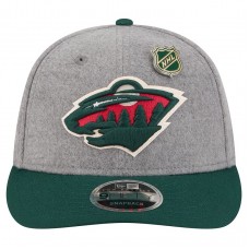 Бейсболка Minnesota Wild New Era Gray/Green Wool Pin Low Profile 9FIFTY Snapback