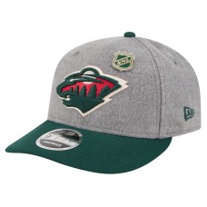 Бейсболка Minnesota Wild New Era Gray/Green Wool Pin Low Profile 9FIFTY Snapback