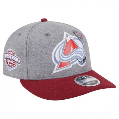 Бейсболка Colorado Avalanche New Era Gray/Burgundy Wool Pin Low Profile 9FIFTY Snapback