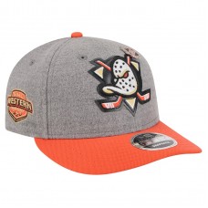 Бейсболка Anaheim Ducks New Era Gray/Black Wool Pin Low Profile 9FIFTY Snapback