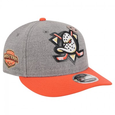 Бейсболка Anaheim Ducks New Era Gray/Black Wool Pin Low Profile 9FIFTY Snapback