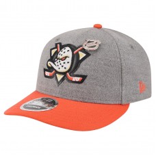 Бейсболка Anaheim Ducks New Era Gray/Black Wool Pin Low Profile 9FIFTY Snapback