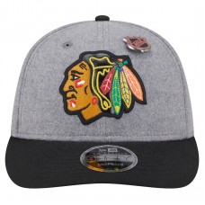 Бейсболка Chicago Blackhawks New Era Gray/Black Wool Pin Low Profile 9FIFTY Snapback Бейсболка Chicago Blackhawks New Era Gray/Black Wool Pin Low Profile 9FIFTY Snapback