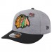 Бейсболка Chicago Blackhawks New Era Gray/Black Wool Pin Low Profile 9FIFTY Snapback
