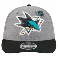Бейсболка San Jose Sharks New Era Gray/Black Wool Pin Low Profile 9FIFTY Snapback