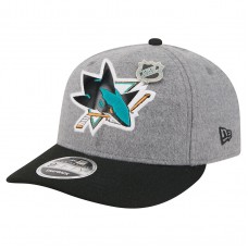 Бейсболка San Jose Sharks New Era Gray/Black Wool Pin Low Profile 9FIFTY Snapback