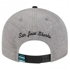 Бейсболка San Jose Sharks New Era Gray/Black Wool Pin Low Profile 9FIFTY Snapback